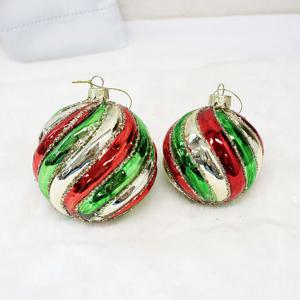 크리스마스 펑키 회오리 원형 유리볼 오너먼트 트리 리스 장식 가랜드 오브제