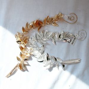 크리스마스 블링블링 리프 롱 드롭 오너먼트 트리 리스 장식 가랜드 오브제