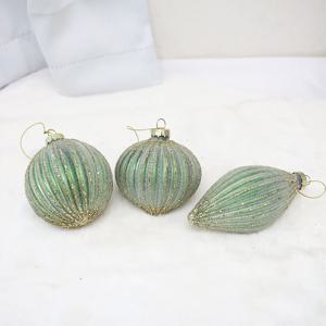 크리스마스 벨벳 느낌 나는 민트 슈가 유리 오너먼트 트리 리스 장식 가랜드