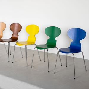 [리퍼] 원목개미체어 고무나무 목재 원목 나무 카페 식탁 인테리어 실버 디자인 의자