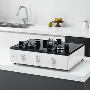 3구 스탠드 가스렌지 일반형 가스레인지 화이트