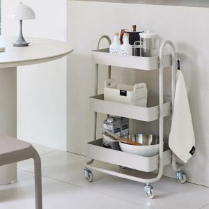 재크 플러스 이동식 3단 트롤리 철제수납장