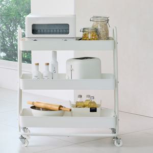 재크 와이드 이동식 무빙 트롤리 수납선반 주방카트