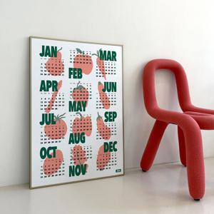 2026년 달력 포스터 팝아트 과일 탠저린 인테리어 액자 캔버스 한장 캘린더