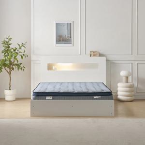 숙면왕 LED조명 서랍수납형 퀸 Q 침대 프레임+30cm 독립스프링 매트