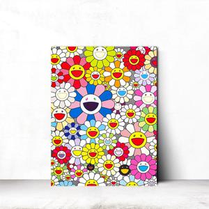 행복 긍정 스마일 해바라기액자 거실 현관 인테리어 캔버스그림 S 21x26cm