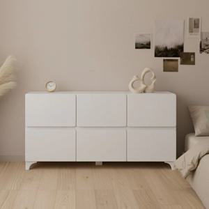 모모라인 라운드 와이드 1200 2단 6칸 서랍장 2colors