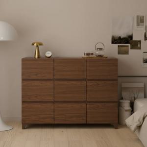 모모라인 라운드 와이드 1200 3단 9칸 서랍장 2colors