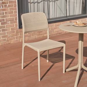 가든 타공 의자 UV코팅 베이지