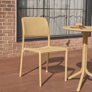 가든 타공 의자 UV코팅 옐로우