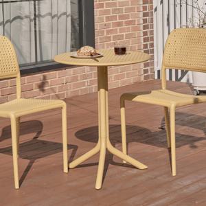 가든 원형 테이블 UV코팅 옐로우