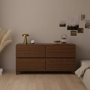 모모라인 라운드 와이드 1200 2단 4칸 서랍장 2colors