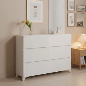 모모라인 라운드 와이드 1200 3단 6칸 서랍장 2colors