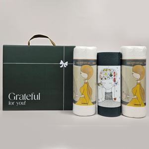 주방 선물세트 3호 집들이 선물 목화솜 행주 수세미 3종