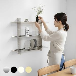 쿠폰가 71,200원~ 퀠로 슬라이딩 모듈 스테인레스 철제 벽선반 (3단) 3 color