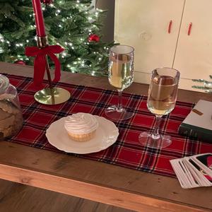 크리스마스 레드체크 식탁러너 성탄절 홈파티 테이블러너-1color