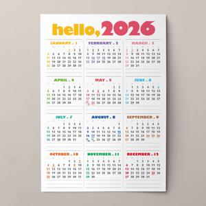 2026 포스터 한장 달력 연력 스케줄러 컬러감성 캘린더