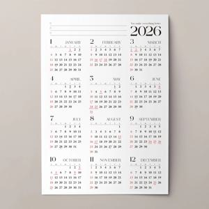 2026 포스터 한장 달력 연력 스케줄러 블랙감성 캘린더