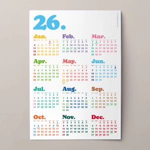 2026 포스터 한장 달력 연력 스케줄러 컬러감성 비비드 캘린더