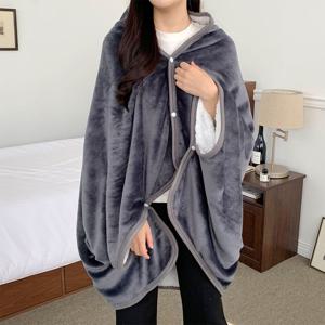 무릎 담요 똑딱이 극세사 밍크 캠핑 입는 블랭킷 양털 겨울 망토 쇼파 차량용