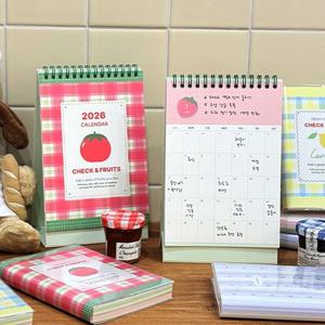 2026 탁상 달력 귀여운 과일 일러스트 책상 인테리어 데스크 캘린더