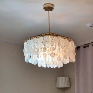 자개 인테리어 조명 샹들리에 570 골드 3등 펜던트