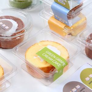 투명 낮은 사각 티라미스 보틀 케이크 용기 PET 케이스 400ml 10개 세트