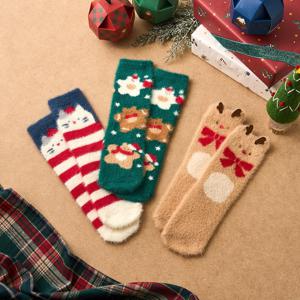 크리스마스 버터패밀리 수면양말 1p 3 color