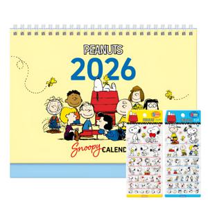 2026년 스누피 탁상 책상 달력 캘린더 스티커 세트