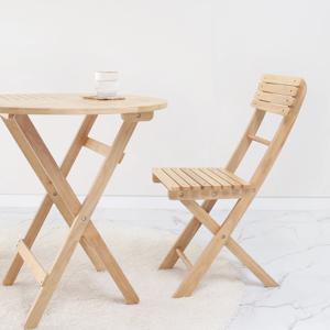 TEEN 고무나무 원목 접이식 인테리어 카페 식탁의자 (2color)