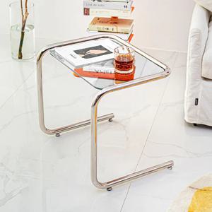 [리퍼] 미스틱 사이드 테이블 투명 강화유리 거실 소파 보조 책상