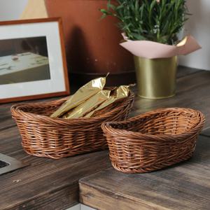 등나무 미니 간식 라탄 바구니 2개 셋트 F607