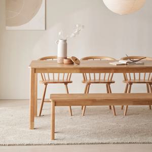 ON 리에티 천연원목100% 식탁 1750 내추럴