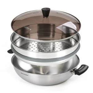 인덕션 스텐 만두 대게 전골 냄비 찜기 30cm