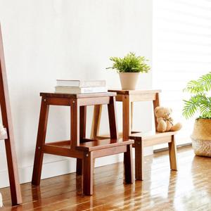 배러앳홈 원목 계단 스툴 의자 나무 스텝 협탁