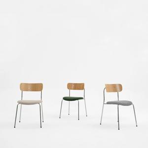 [리퍼] 코지 우드 러그 체어 식탁 카페 원목 디자인 실버 스틸 체어 3colors