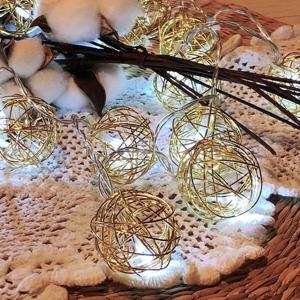 건전지 LED 감성캠핑 디자인 구슬 조명 장식 메탈볼20p