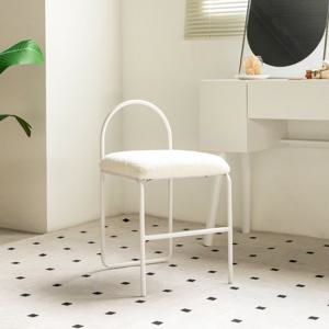 [1+1] 에레나 체어 간이 보조 스툴 화장대 의자 부클레 패브릭 디자인 인테리어