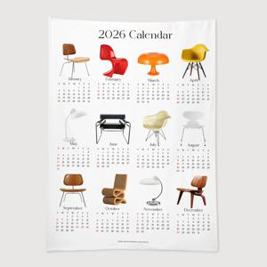 2026 인테리어 감성 오브제 캘린더 패브릭 포스터 - 7. 미드센추리 오브제 달력