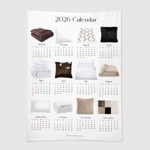 2026 인테리어 감성 오브제 캘린더 패브릭 포스터 - 8. 침구 달력