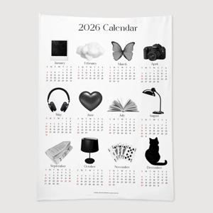 2026 인테리어 감성 오브제 캘린더 패브릭 포스터 - 10. 블랙 달력
