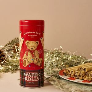 크리스마스베어 웨이퍼롤 초코맛 레드 114g