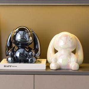 [해외] 모던 귀여운 토끼 세라믹 저금통 인테리어 소품 동전 보관함 9colors