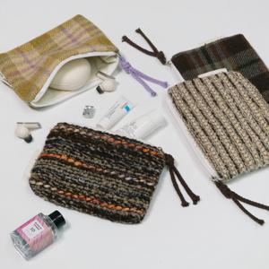 빈티지 체크 줄무늬 천 동전지갑 파우치 ver.2