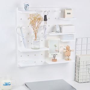 화이트 타공판 파티션 무타공 벽부착 책상 데스크 오거나이저 미니 타공보드