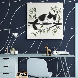 나무가지 휴식 그림 알루미늄액자 동물 키즈 카페 거실 벽 대형 인테리어 액자