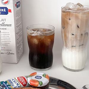 플리츠 플램 카페 아이스아메리카노잔 유리컵 305ml