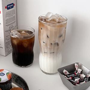 플리츠 플램 카페 아이스아메리카노잔 유리컵 473ml