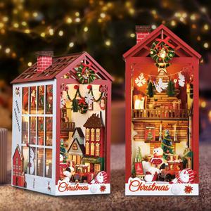 DIY 북엔드 책꽂이 미니어처 산타의 서재