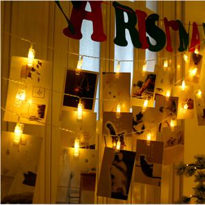 크리스마스 트리 꾸미기 사진 집게 조명 감성 인테리어 장식 소품 포토 오너먼트 가랜드 집게